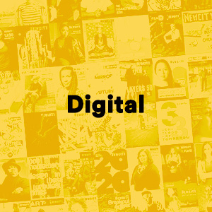Newcity cover collage and yellow overlay with word 'Digital' in black